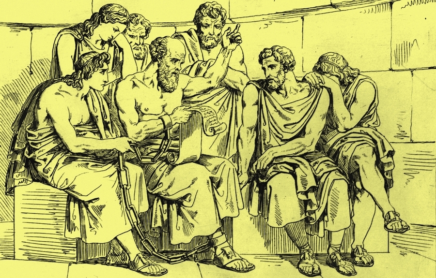 Sokrates, Atina sokaklarında gençlere felsefe anlatırken...
