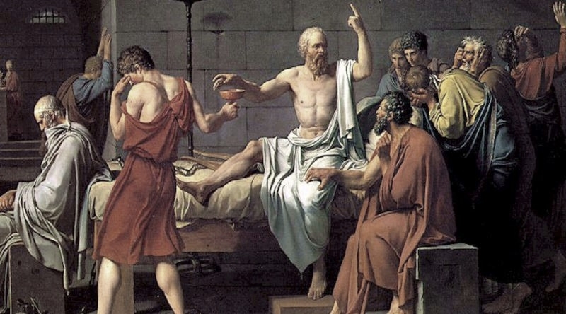 Sokrates, baldıran zehrini içerken...