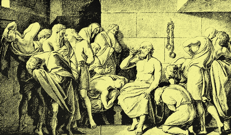 Sokrates'in idamını sembolize eden bir görsel.